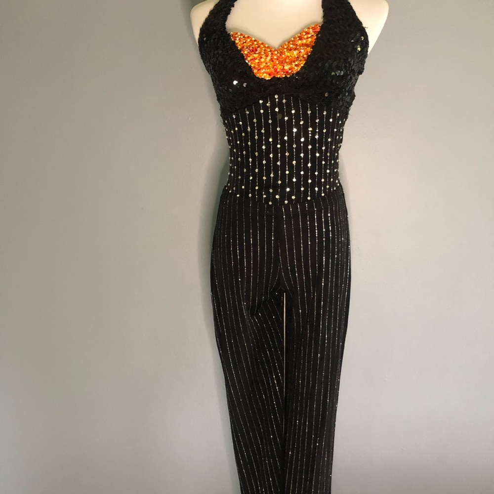 Sequin and jeweled dance costume.